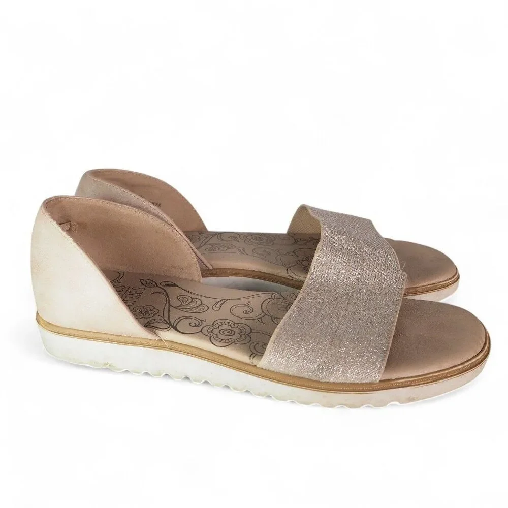 Mootsies Tootsies Penelope Open Toe Sandal Flats Shimmer Gold Women's‎ 8.5M
